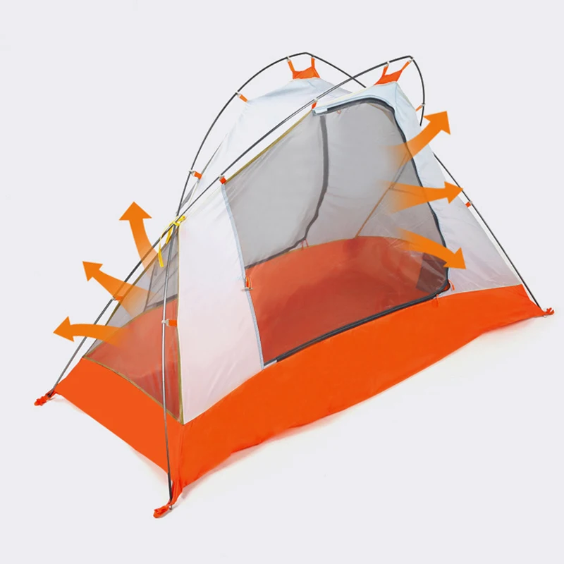 Двухслойная алюминиевая палатка для отдыха на открытом воздухе походов рыбалки