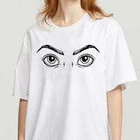 big eye makeup graphi printed t shirt women 90s graphic t shirt harajuku tops tee cute short sleeve animal tshirt female tshirts