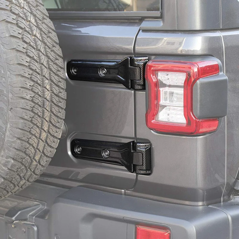 Car Spare Tire Tailgate Door Hinge Covers Trim Stickers for Jeep Wrangler JL 2018 Up (Carbon Fiber) | Автомобили и мотоциклы
