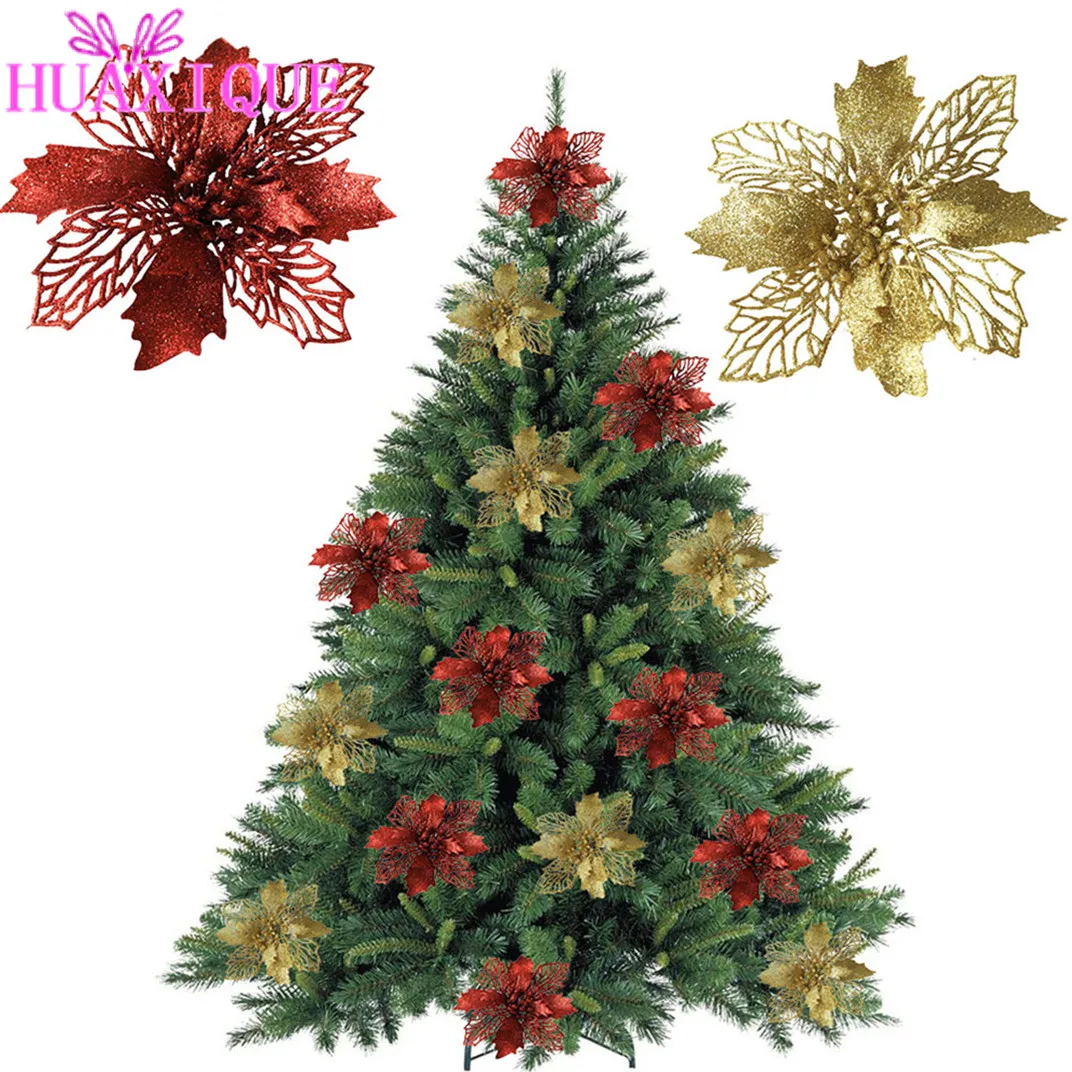 

10CMx7 Artificial Christmas Flower Hollow Christmas Tree Garland Rattan Christmas Tree Ornaments Daily Home Decoration