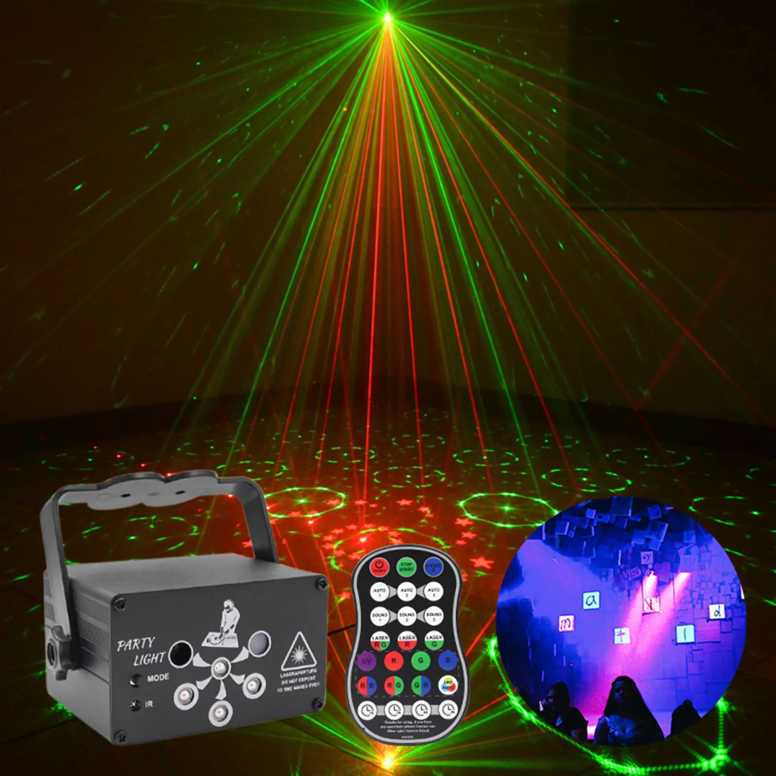 120 узор RGB DJ Led Лазерная лампа USB Мини диско светильник дистанционного Управление