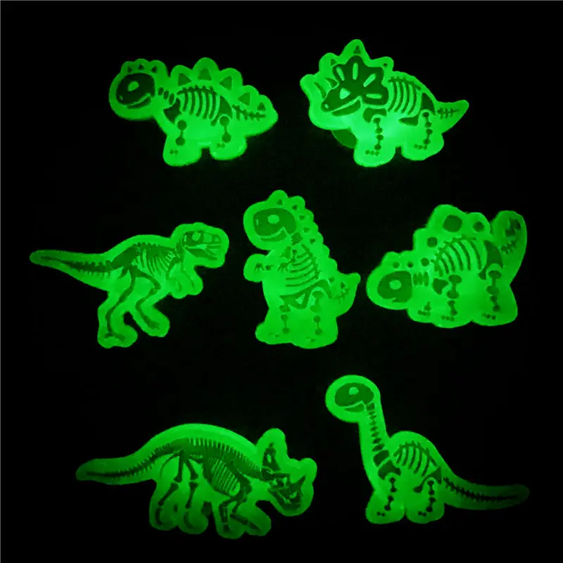 1pcs Luminous Shoe Charms Fluorescent White Dinosaur Skeleton PVC Shoe Buckle Decoration Fit Croc Jibz Party Kids Gifts U286