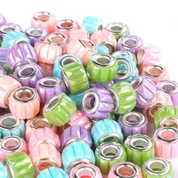 10pcs european beads large hole spacer beads charms fit pandora bracelet necklace earrings beads for jewelry making accessories
