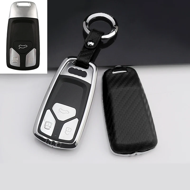 Красивый чехол для автомобильного ключа из углеродного волокна и цинкового