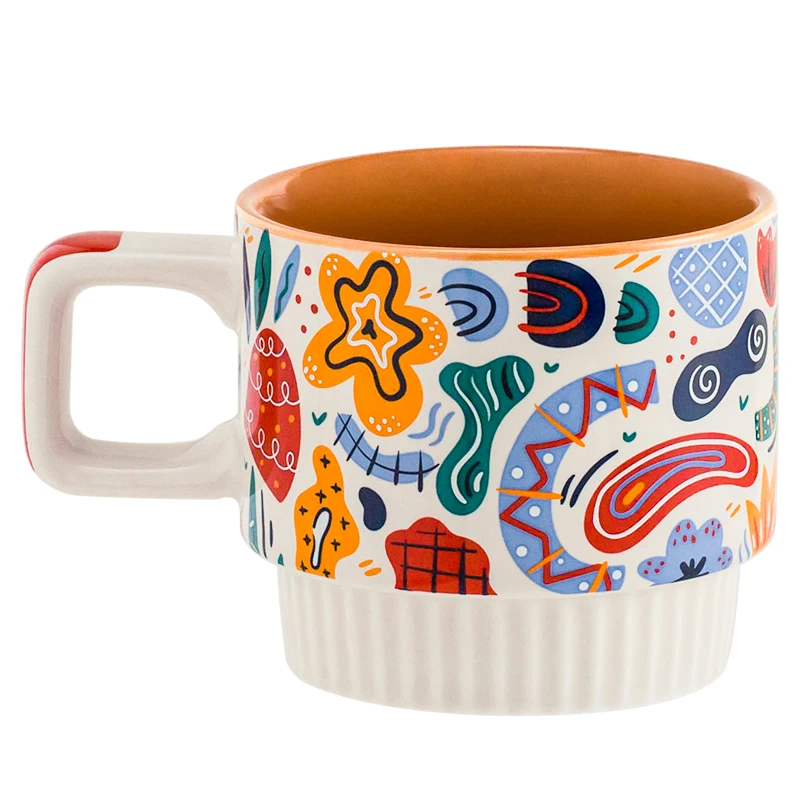 

Creative American artist mug with spoon ceramic cup coffee cup water cup female storage stack cup mugs coffee cups