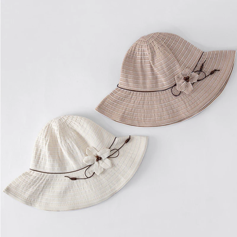 Женские шляпы летние солнцезащитные складные рыбацкие с цветком женские