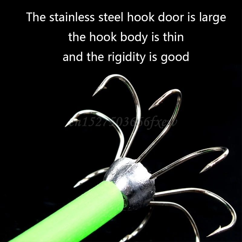

2 Pcs Luminous Squid Octopus Fishing Hooks Stainless Steel Fishhook Freshwater Saltwater Fishing Lures Tackle Accessories