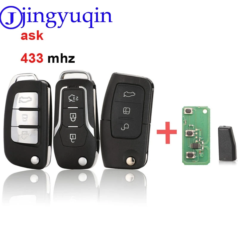 Складной чехол jingyuqin для Ford Fiesta Focus 2 Ecosport Kuga Escape C Max Ka 3 кнопки брелок ключей HU101 /