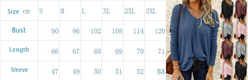 

Women Knitted Tshirt Sweater Long Sleeve V-neck Solid Color Loose Autumn Plus Size Casual Knitting Tee Top Female Streetwear