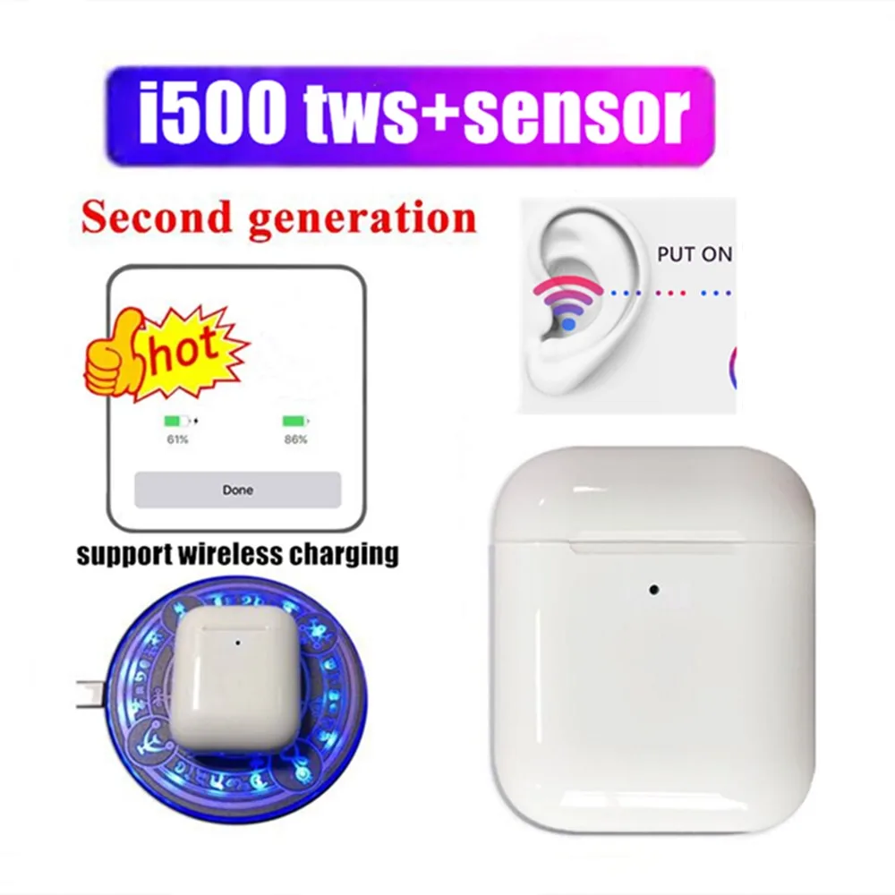 2019 новые i500 наушники вкладыши TWS Bluetooth 5 0 в ушной датчик Беспроводной не W1 чип pk i20