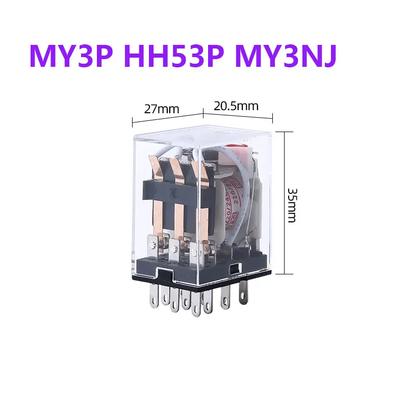 MY3 HH53P MY3NJ микро маленькие электромагнитные промежуточное реле 11pin 3NO 3NC