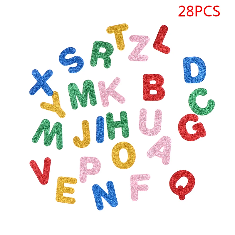 

28Pcs/Bag Glitter Foam Letter Stickers Kids Toy Scrapbooking Kit Crafts Handmade