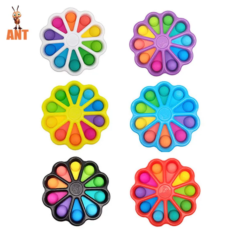 Enlarge New Dimple Toy Flower Fidget Toys Stress Relief Hand Toys Early Educational For Kids Adults Anxiety Autism Toys