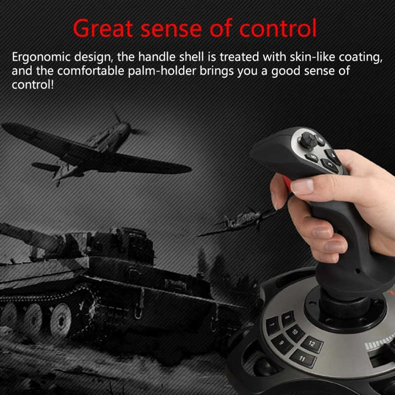 

H3CA 1Pc PXN-2113 Flight Joystick Has 12 Programmable Buttons And Vibration Function Suitable For PC Windows XP/7/8/10 System