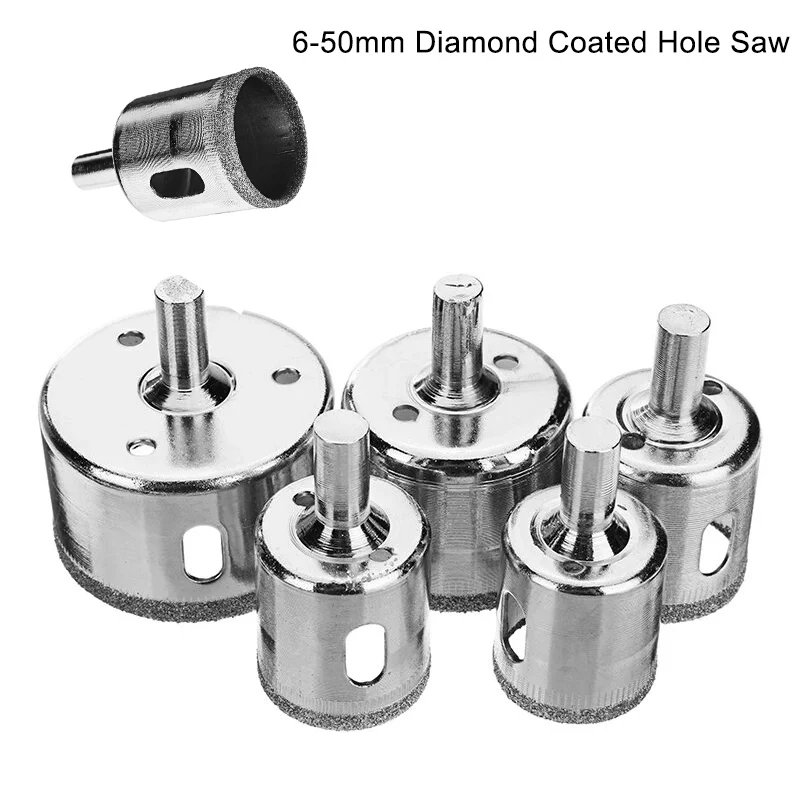 Набор сверл с алмазным покрытием комплект из 15 насадок диаметром 6 50 мм для