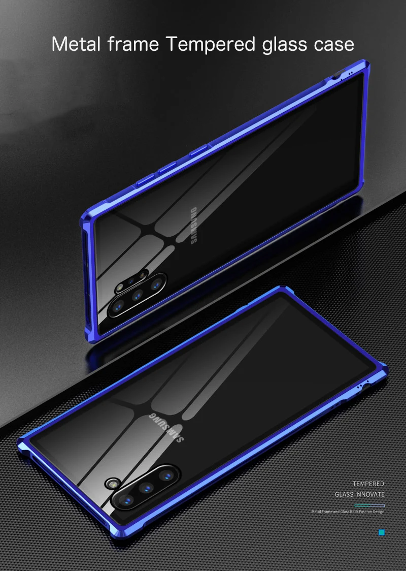 Note10plus, Высококачественная ультратонкая металлическая рамка, закаленное стекло, зеркальная оболочка для samsung galaxy note 10 plus, чехол, крышка, note10+ note10
