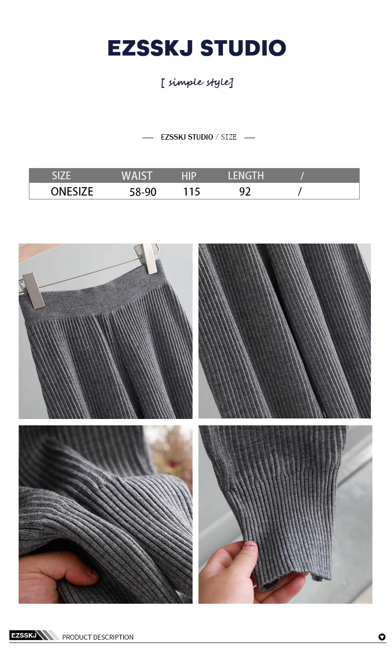 casual Elastic Waist Trousers Thick Knitted Women Harem Pants Autumn Winter Sport swear female sweater Radish pants Grandma