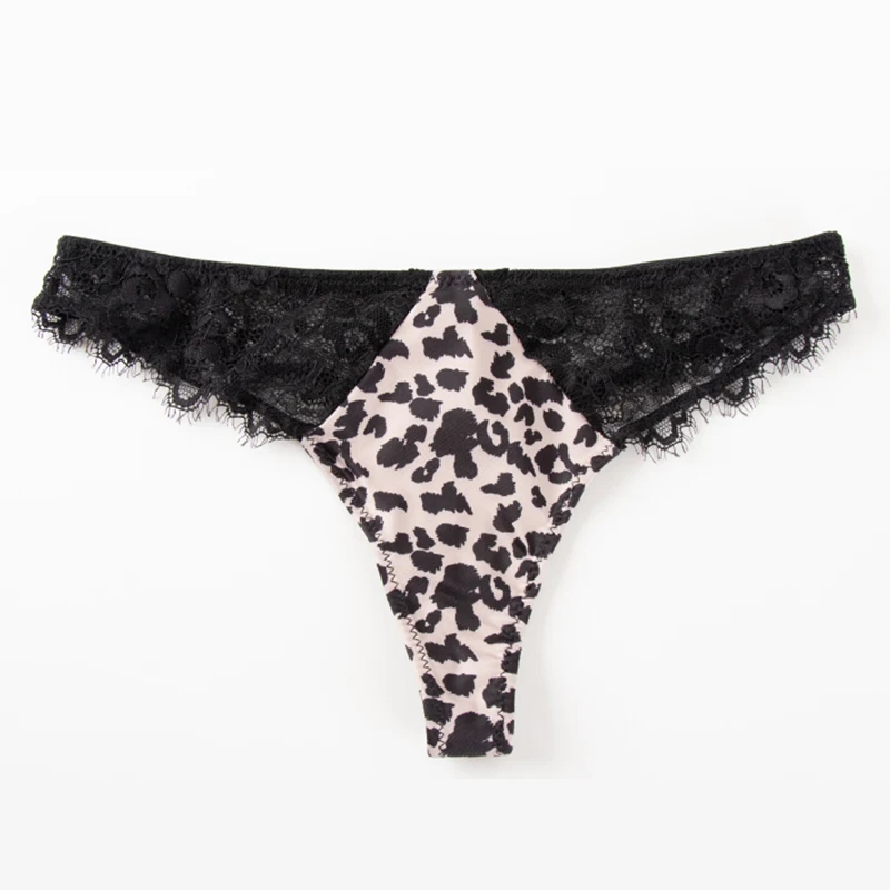 Леопардовый сексуальный комплект из бюстгальтера и трусиков стрингов мягкий