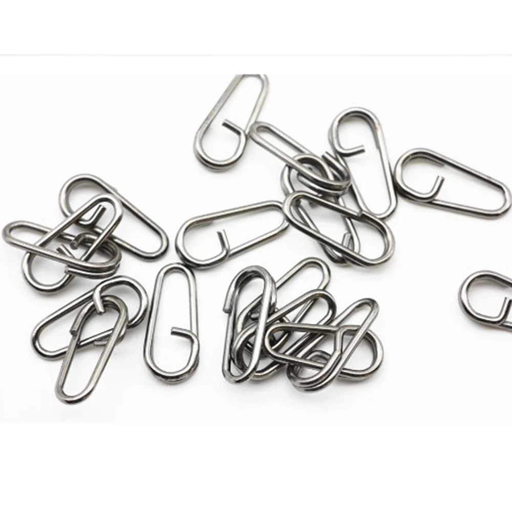 

50Pcs Steel Split Fishing lures Rings Lure Fishing Swivel Bent Head Oval Split Tackle 16mm 21mm Fishing Lures Rings