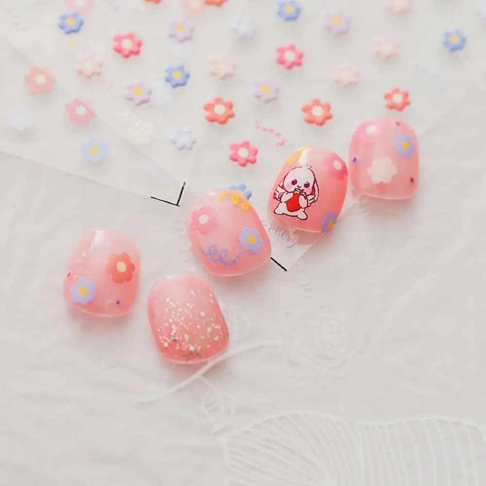

5D Embossed Nail Art Cartoon Rabbit Bear Applique Three-Dimensional Thin And Tough Nail Stickers Nail Art Decoration