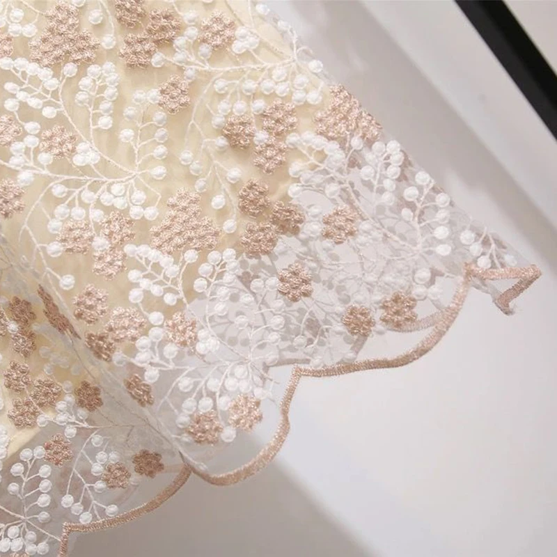 

Floral Embroidery Lace Skirt 2021 Autumn and Summer Female Korean Version of The New Fashion Fresh Mid-length Skirt A-line Skirt