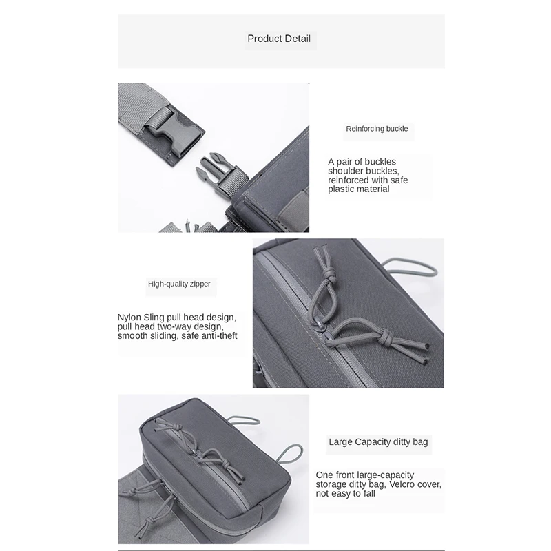 

MK3 Chest Rig Bag Tactical Military Radio Harness Front Pouch Holster Vest Bag Functional Two Way Radio Waist Pouch Adjustable