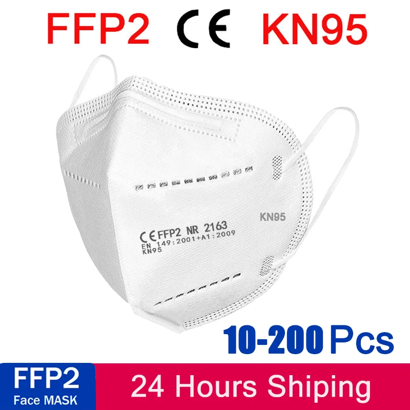 

10-200Pcs KN95 masks Dustproof FFP2 facial masks mascarillas Anti-fog And 5 Layers Filter Mouth Face Mask masque maske