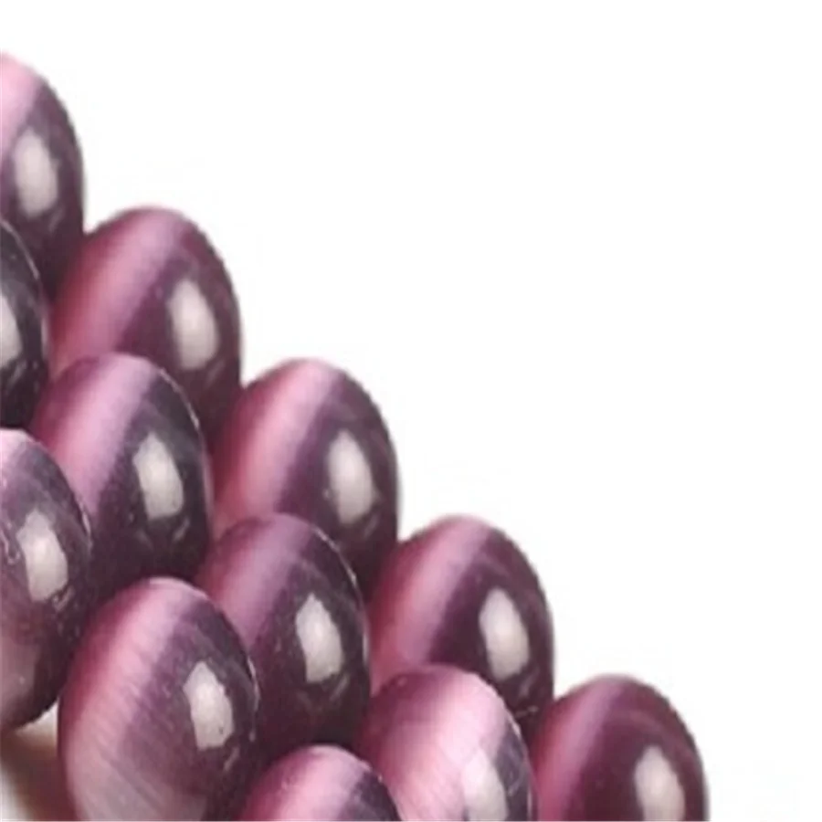 

1pcs 8mm purple a cat 's-eye loose beads 15inches cuff Healing Wristband Lucky pray Handmade mala Meditation Gemstone