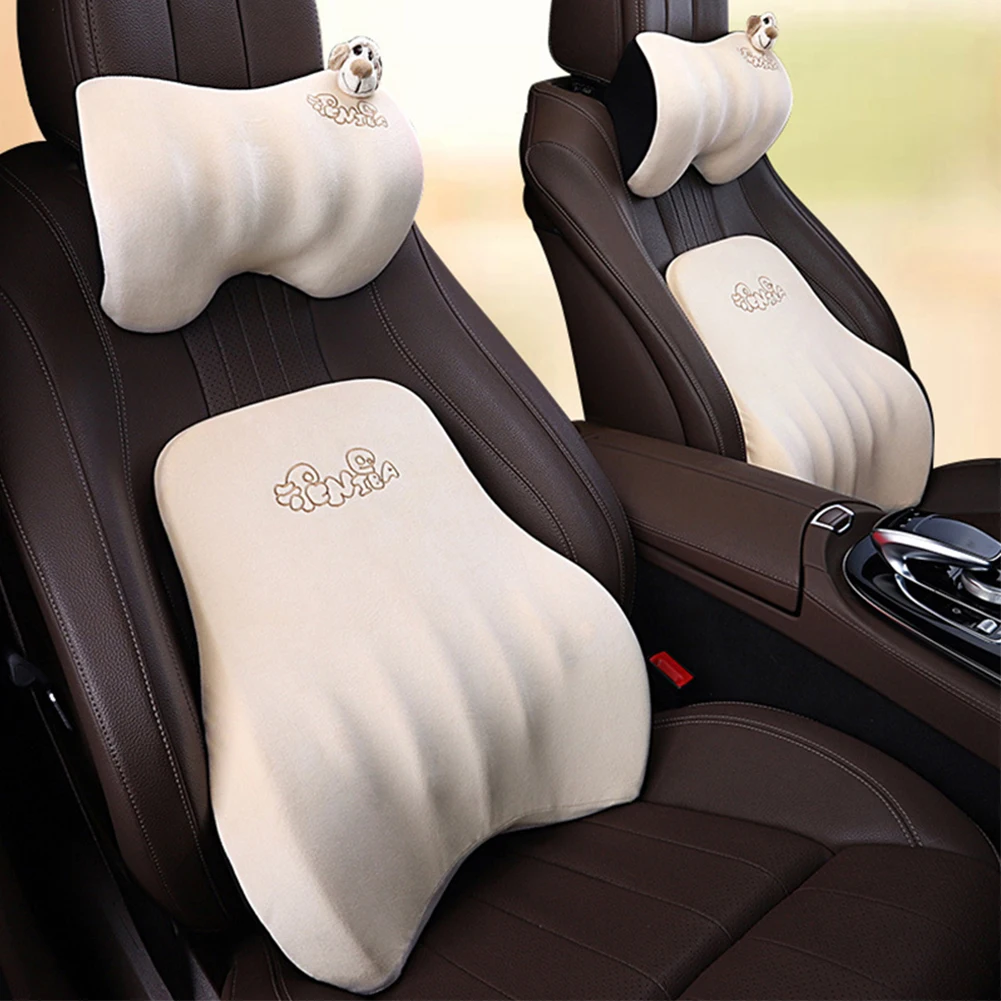 

Car Headrest Pillow Seat 7° Space Memory Foam Lumbar Pillow Auto Cartoon Neck Rest Head Support Backrest For Car Accessories