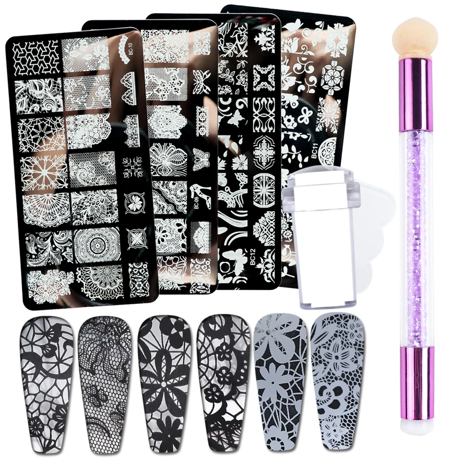 1 компл. Кружевной Цветочный Дизайн Искусственная Желейная печать набор Мандала