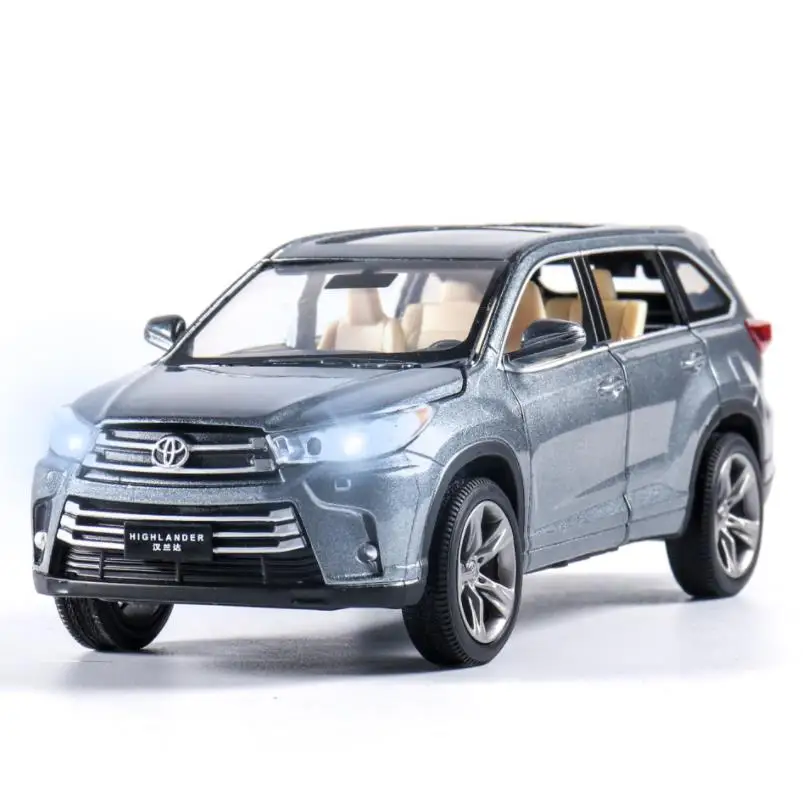 1/32 Toyota Highlander Diecasts& Toy Vehicles модель автомобиля со звуком и светильник коллекция автомобиля игрушки для мальчика Детский подарок на день рождения