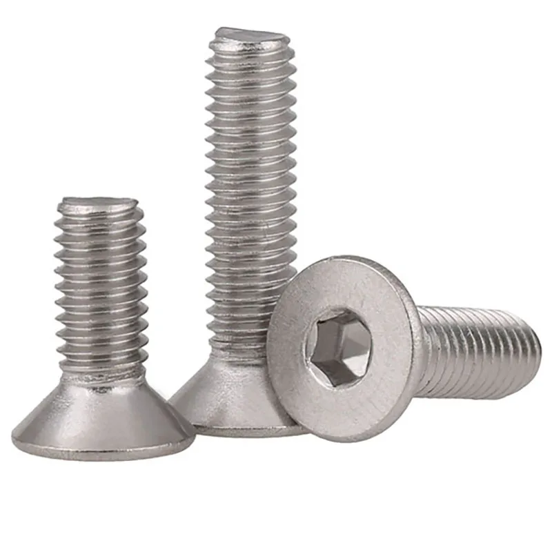 

5pcs M4 M5 304 Stainless Steel Countersunk Hex Head Socket Screw Flat Head Hex Socket Screw Bolt