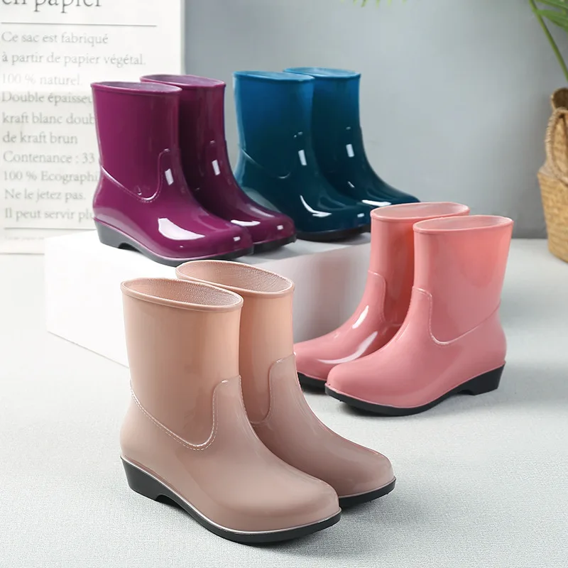 

Four seasons non-slip rain boots women's rain boots waterproof car wash shoes fashion non-slip work shoes