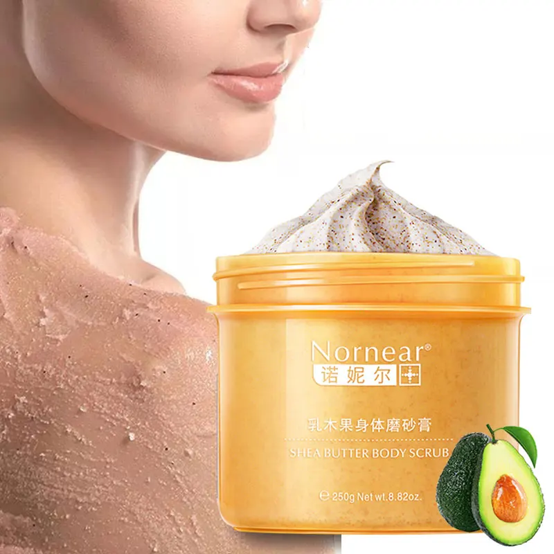 

Body Scrub Exfoliating Peeling Chicken Skin Moisturizing Whitening Massage Cream Shea Butter Natural Walnut Shell Body Care 250g
