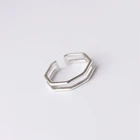 Простые геометрические Heptagon из стерлингового серебра 925 пробы, темперамент, личность, модный изменяемый размер, открытые кольца SRI008