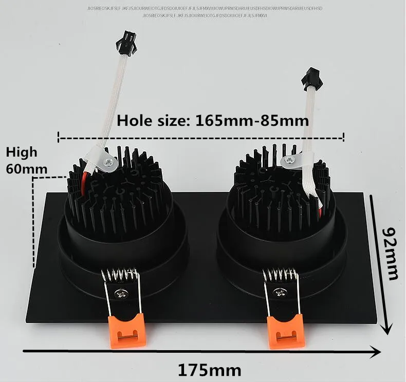 Квадратные встраиваемые потолочные светодиодные светильники с COB матрицей 14 Вт 18