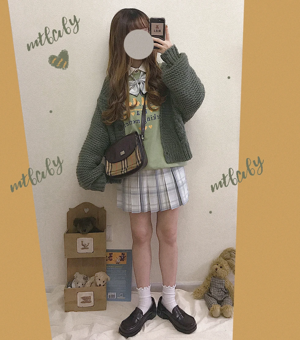 

Spring Autumn Women Cute Small loving heart Duck Print Hoodie Sweatshirt Japanese Retro Casual Soft sister Loose Pullover Tops
