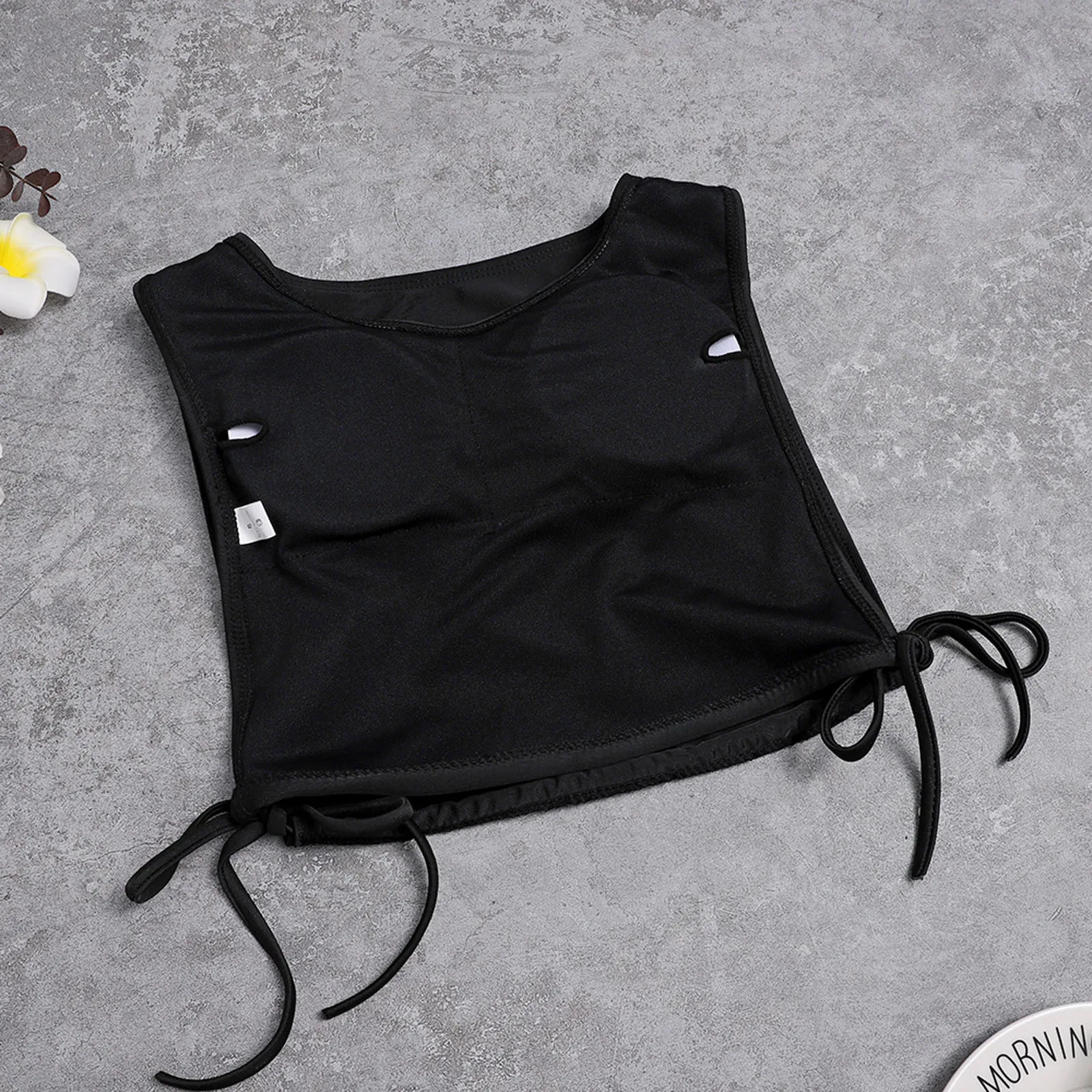 Однотонный комплект бикини с высокой талией жесткий купальный костюм лямкой на