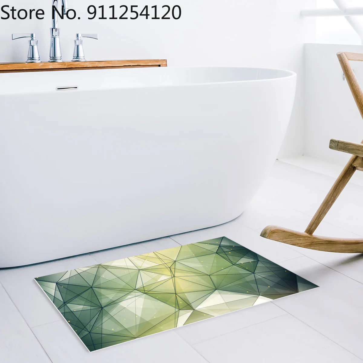 Кухня Ванная комната коврики для прихожей Треугольники темно зеленый