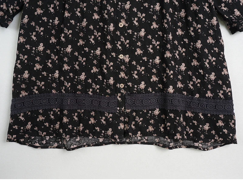 

Japan Style Mori Girl Embroidery Floral Print Double Cotton Yarn Dress New Autumn Stand Collar Loose Literary Women Dress