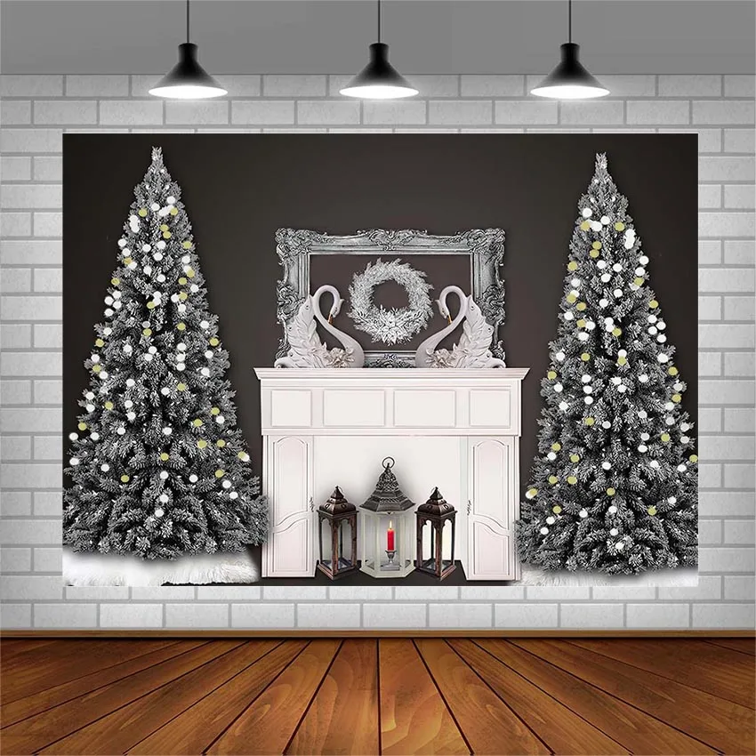 Фон для фотосъемки с изображением рождественской елки авезано Свеча-гирлянда