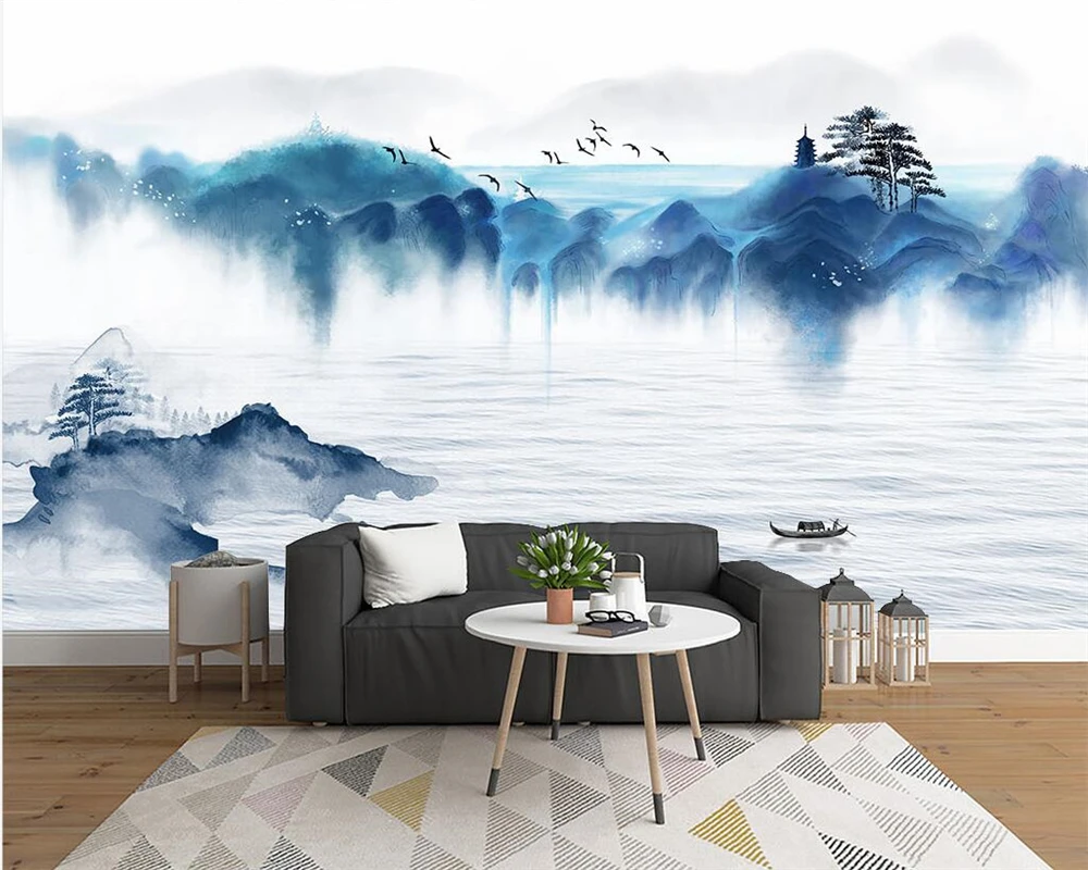 

beibehang Customized modern papier peint papel de parede new bedroom living room new Chinese ink landscape background wallpaper