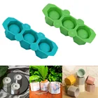 3 отверстия восьмиугольная силиконовая форма мясистые бетона горшок подсвечник кактус цемент пресс-форм для поделок, керамические глины ароматическая свеча Декор