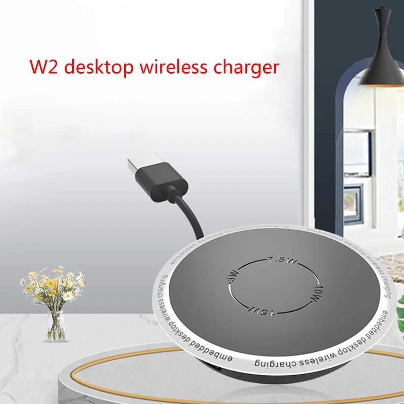 

Built in Desktop Device Qi Fast Wireless Charger 15W 10W 7.5W Quick Charger 3.0 Embedded Charger Induction Charging Pad