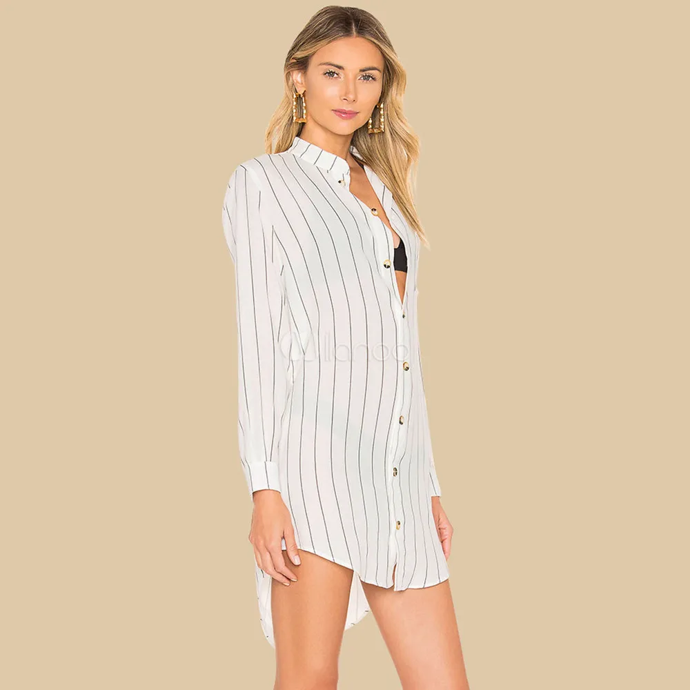 Полосатая Пляжная накидка-саронг туника Пляжное Платье парео 2021 бикини накидка