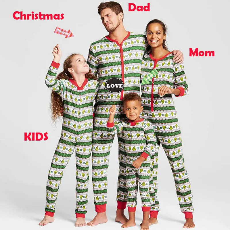 

2020 Xmas Family Matching Pajamas Women Men Kid Adult Sleepwear Nightwear Long Sleeve Family Pajamas Mom And Me Costume