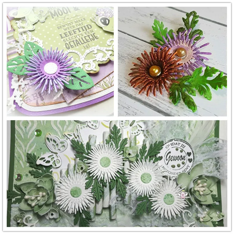 7 шт. Новые цветочные листовые металлические резные штампы высечки форма для