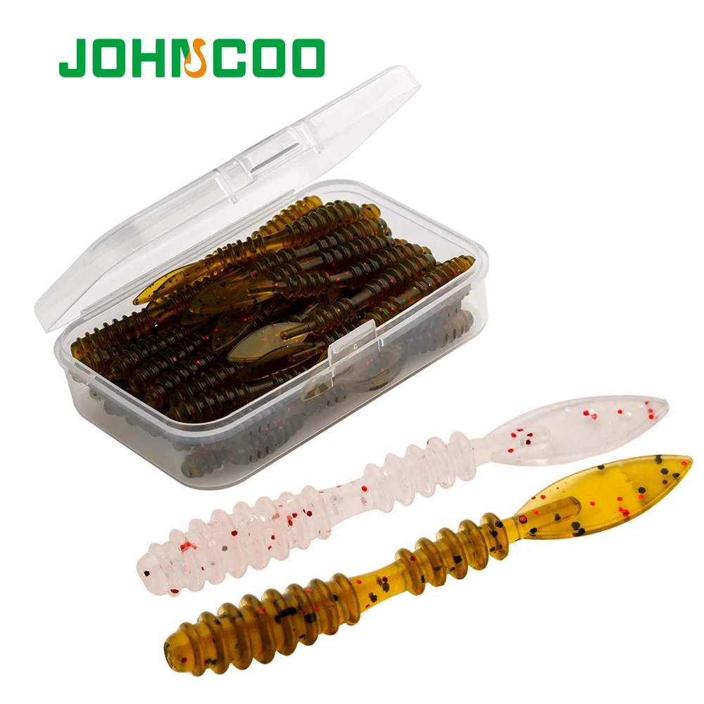 

JOHNCOO 40pcs Ocean Rock Lure Soft Bait Worm 48mm 0.48g Wobber Jigging Silicone Baits Leurre souple Shad Iscas Artificial Minnow