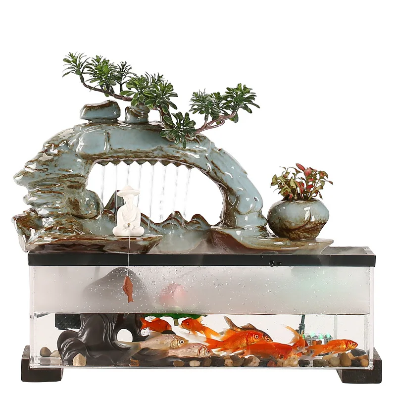 

Backflow Fragrant Ceramic Flowing Water Fountain Decoration Feng Shui Lucky Wetting Living Room Office Decoration