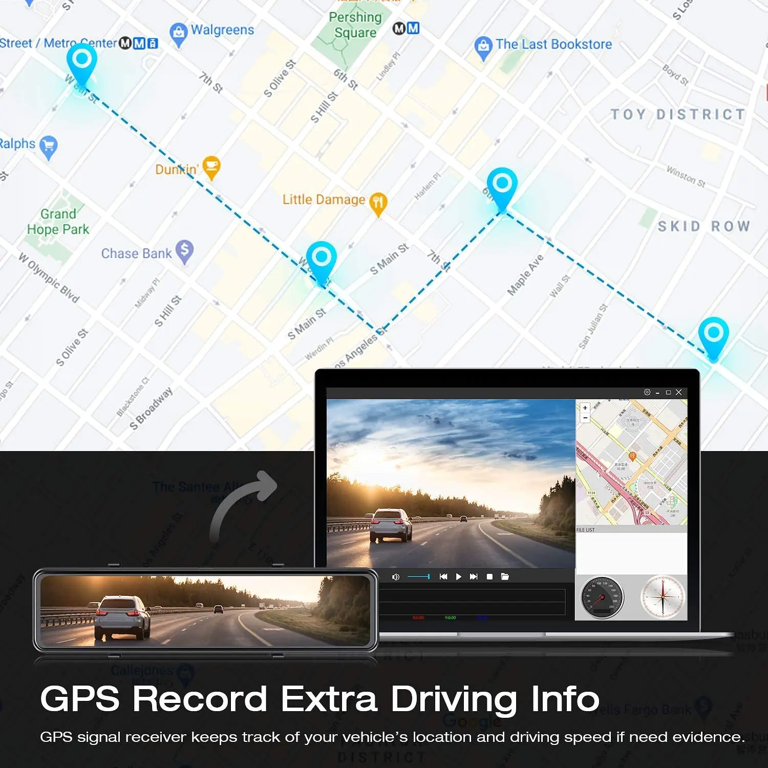 2160P Car Rearview Mirror Auto Recorder 4K DVR Dashboard Video Dash DVRsCamera WiFi GPS Cam | Автомобили и мотоциклы